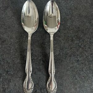 Rogers Bros two serving spoons “Silvery Mist”